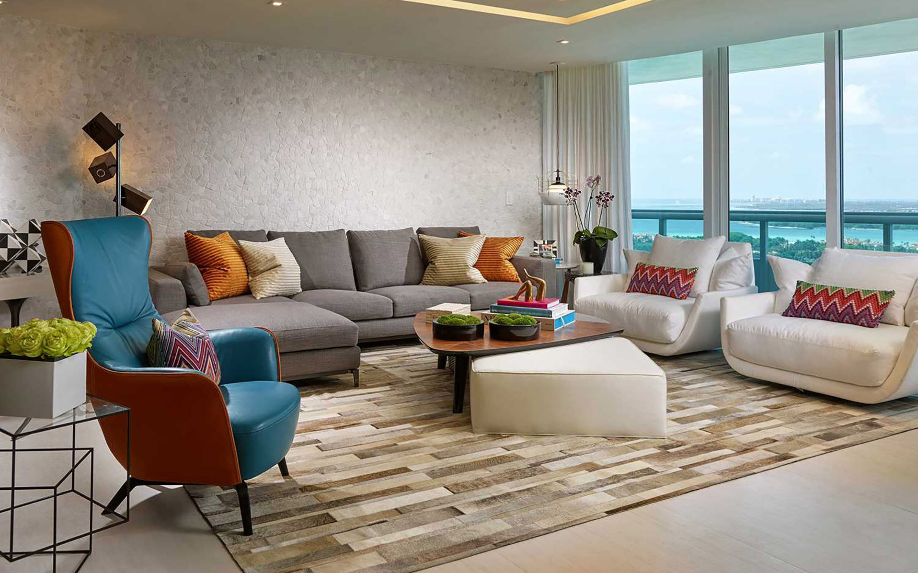 Living Room – Murano at Portofino – South Beach, Miami, Florida