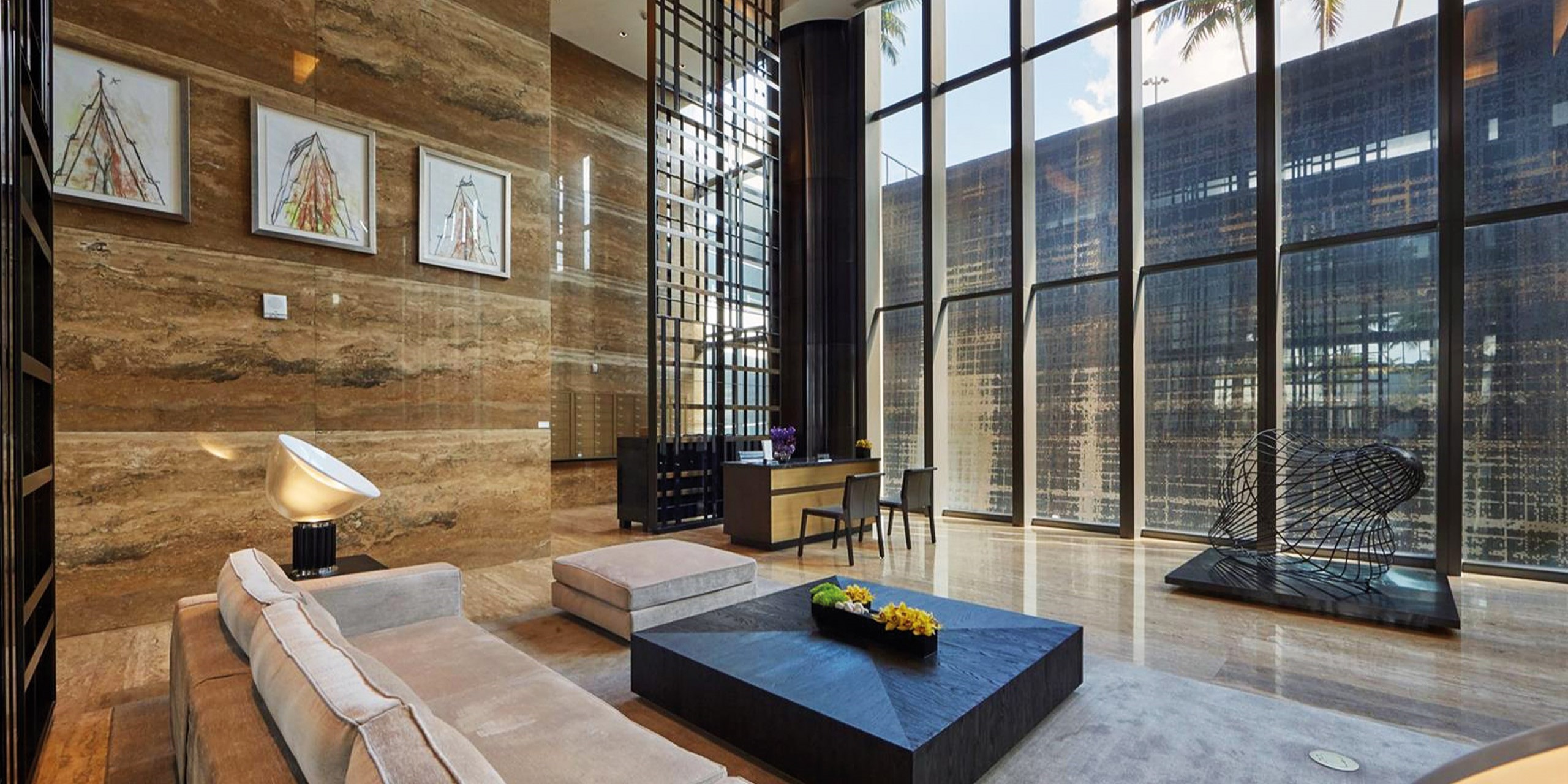 Modern Lobby – Apogee Condominium – South Beach, Miami, Florida