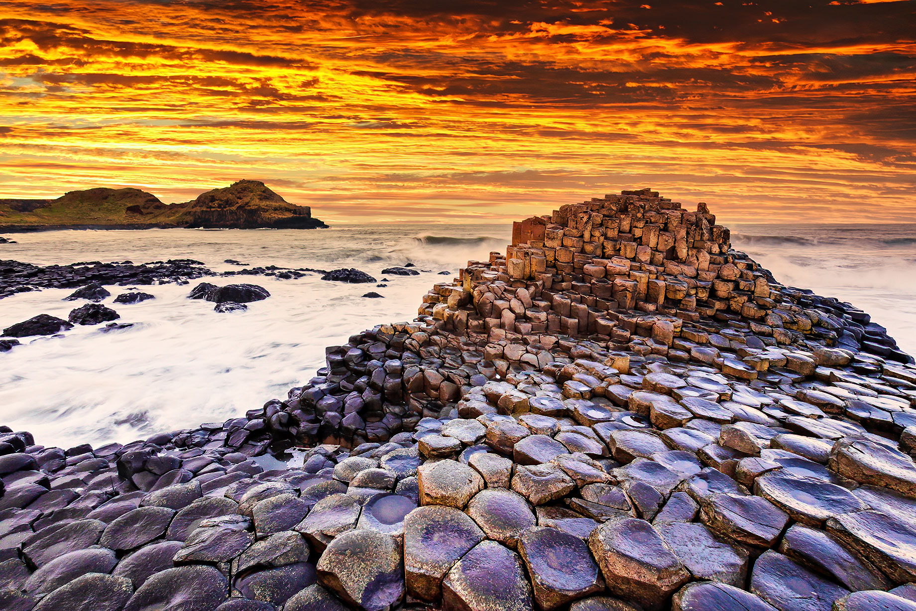 Breathtaking Sunset - Giant's Causeway - County Antrim, Northern Ireland, UK