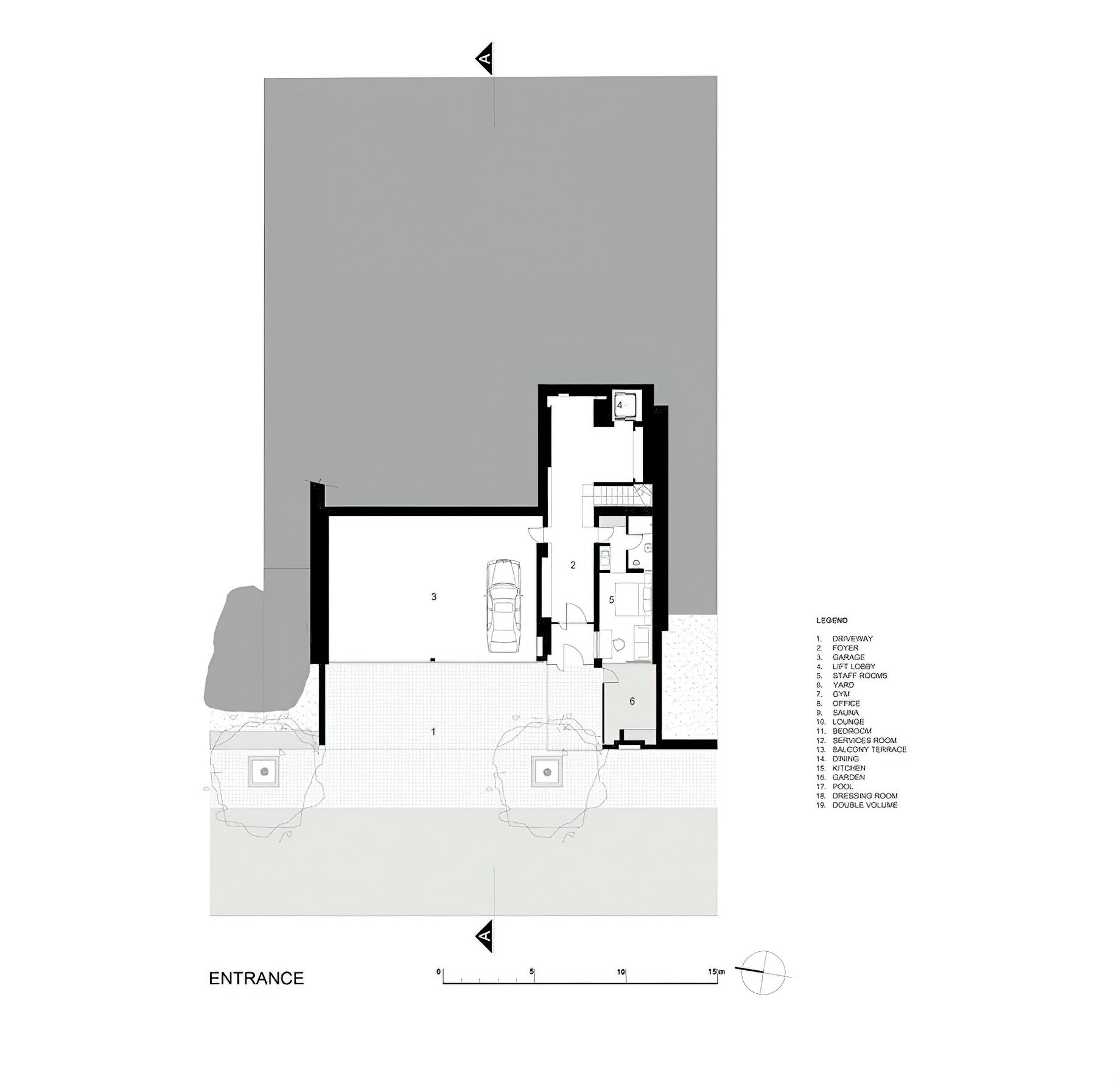 Pentagon Villa – 5 Nettleton Rd, Clifton, Cape Town, South Africa – Floor Plan Entrance