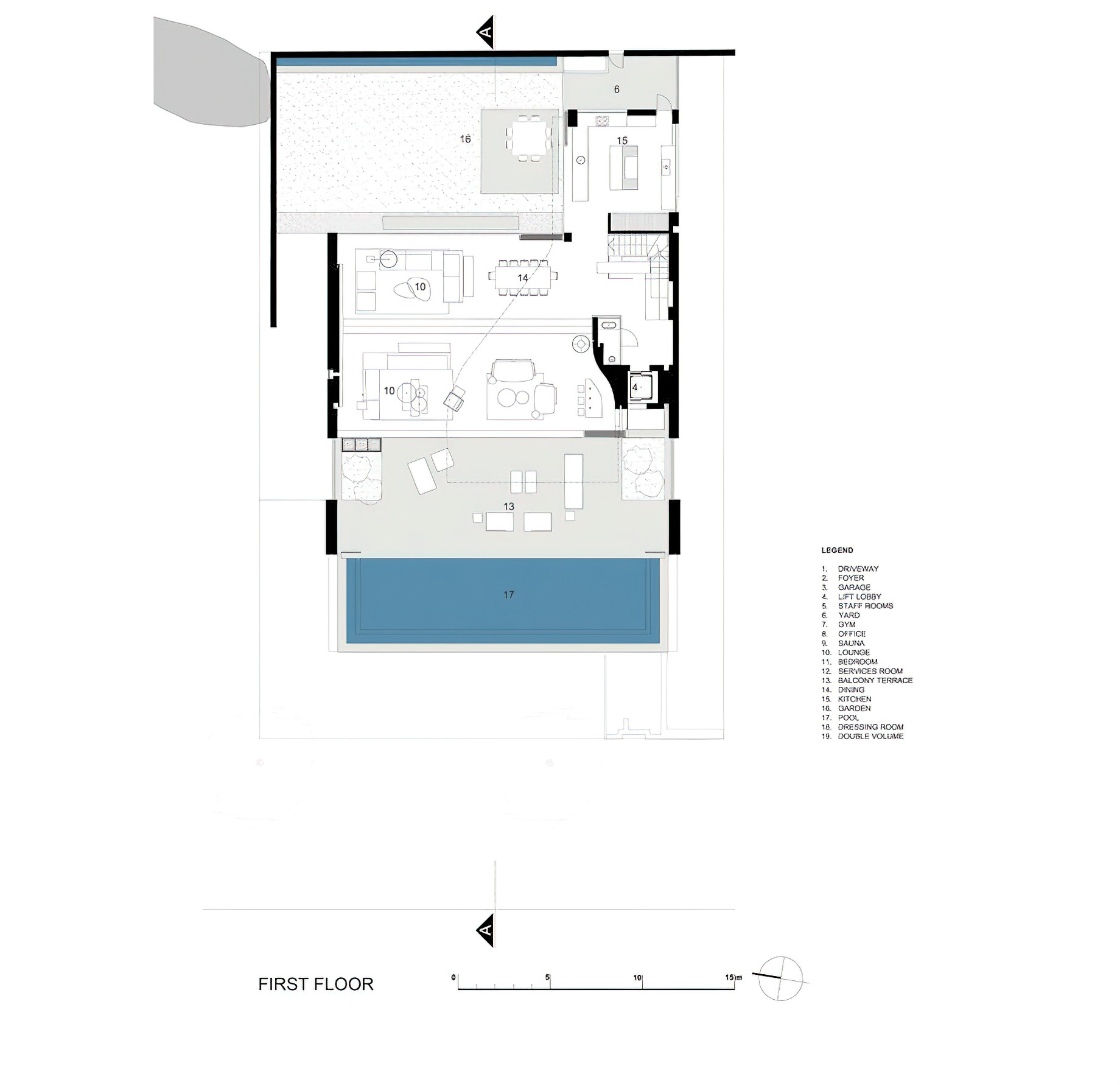 Pentagon Villa – 5 Nettleton Rd, Clifton, Cape Town, South Africa – Floor Plan First Floor
