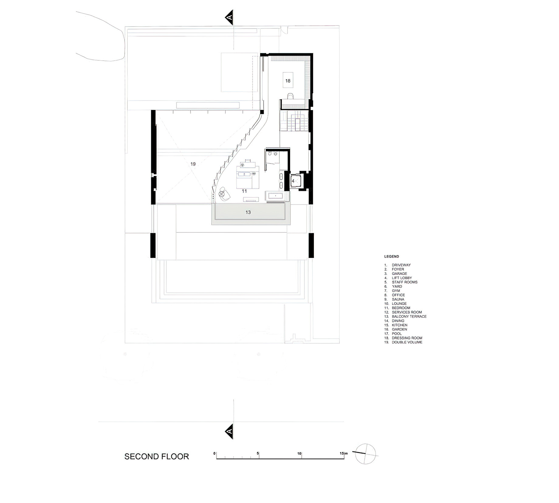 Pentagon Villa – 5 Nettleton Rd, Clifton, Cape Town, South Africa – Floor Plan Second Floor