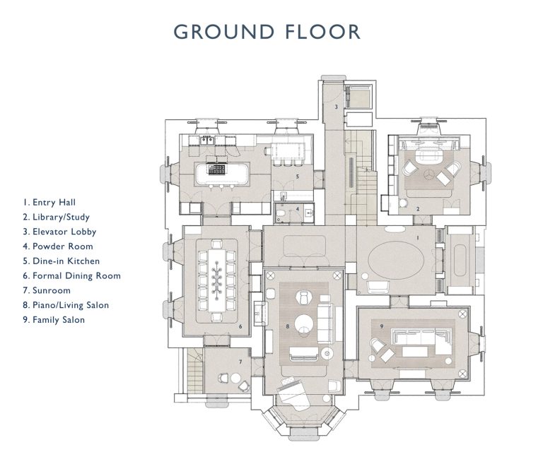 Villa Peduzzi Lake Como Pigra, Italy Ground Floor Plan The