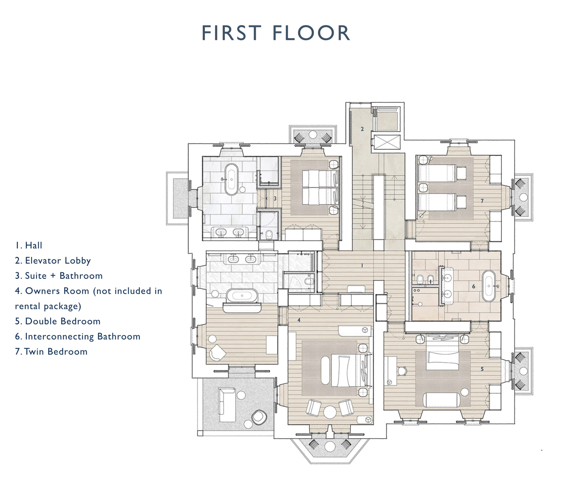 Villa Peduzzi Lake Como - Pigra, Italy - First Floor Plan