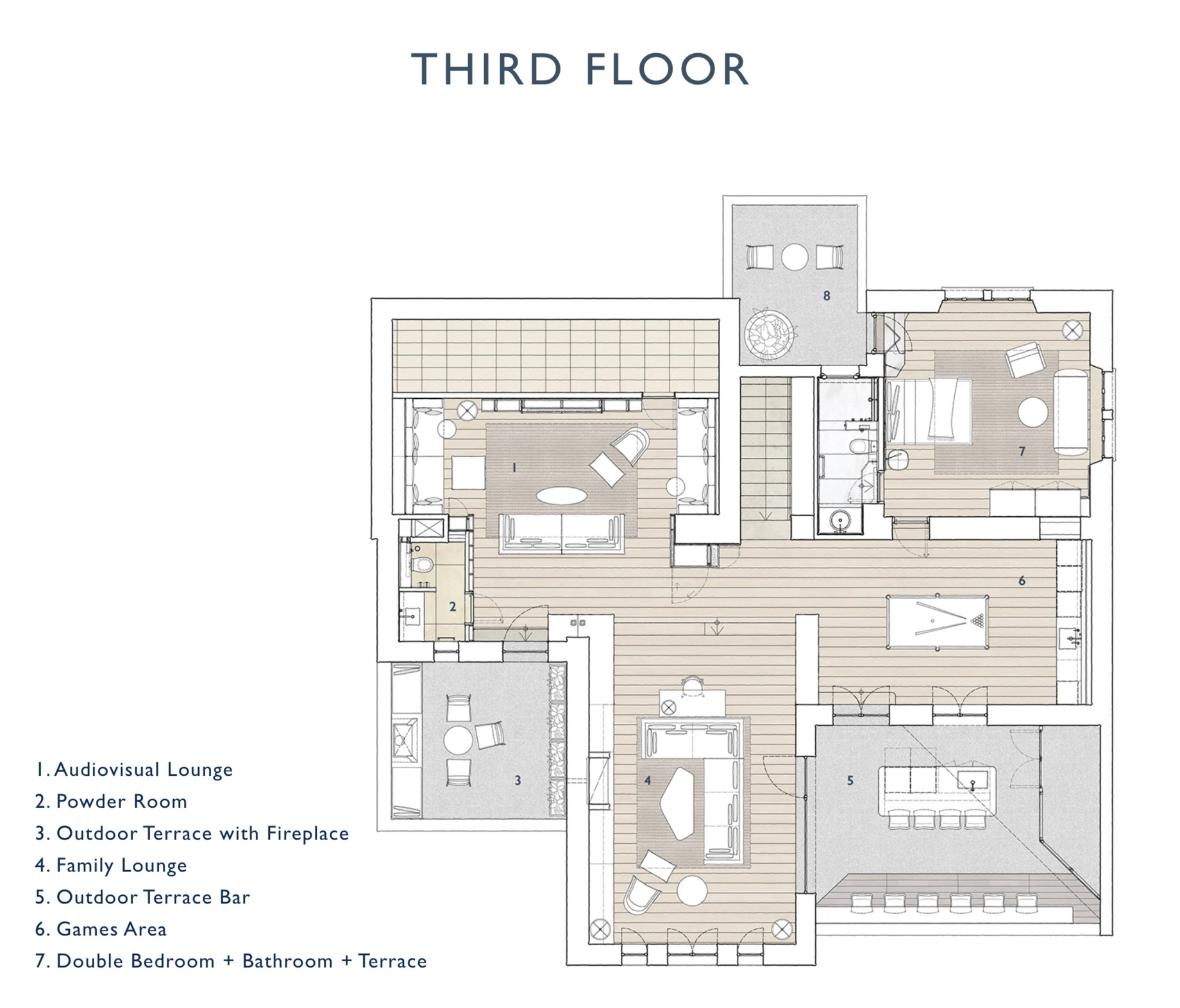 Villa Peduzzi Lake Como – Pigra, Italy – Third Floor Plan