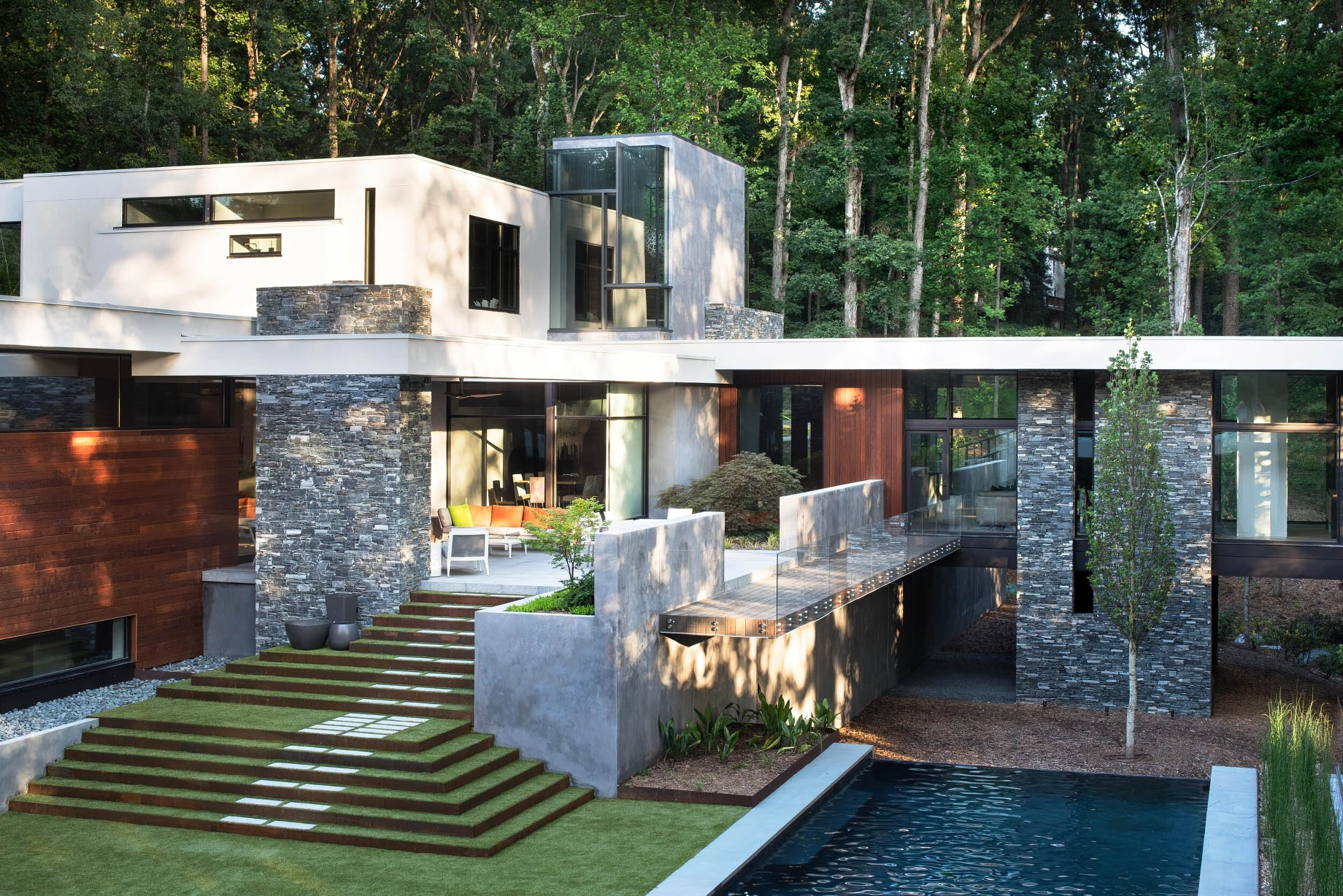 045 – Highcourt Bridge House Residence – Atlanta, GA, USA – Modern Architectural Home
