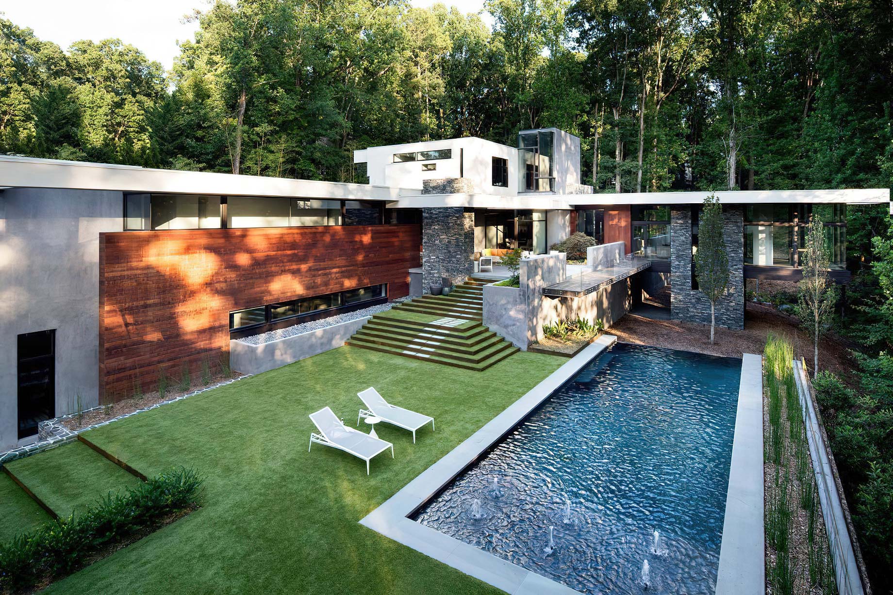 046 – Highcourt Bridge House Residence – Atlanta, GA, USA – Modern Architectural Home
