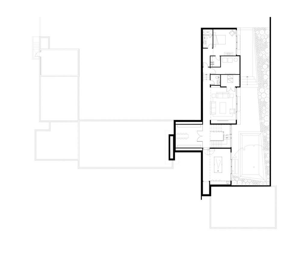 Basement Floor Plan - Glass Link Northwest Contemporary Home - Portland, OR, USA