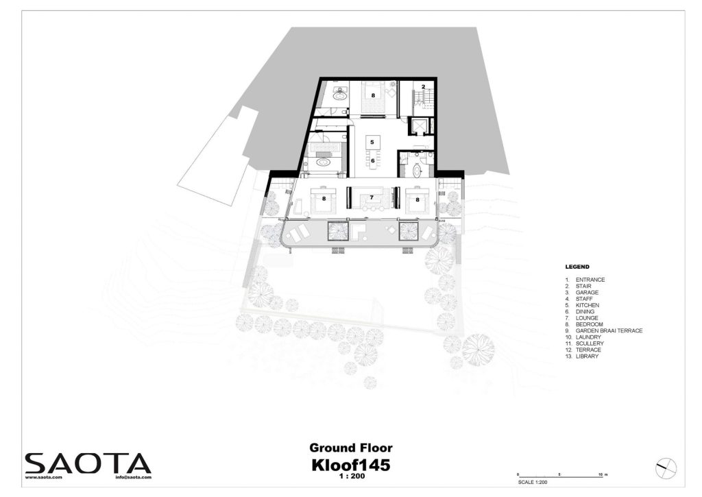 Floor Plans - Kloof 145 SAOTA House - Clifton, Cape Town, South Africa