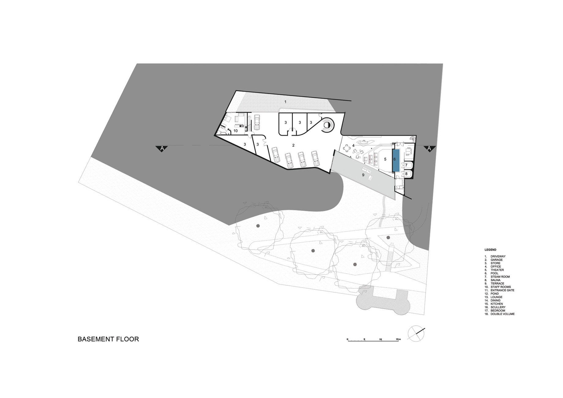 Floor Plan – Lake Geneva SAOTA House – Genthod, Switzerland