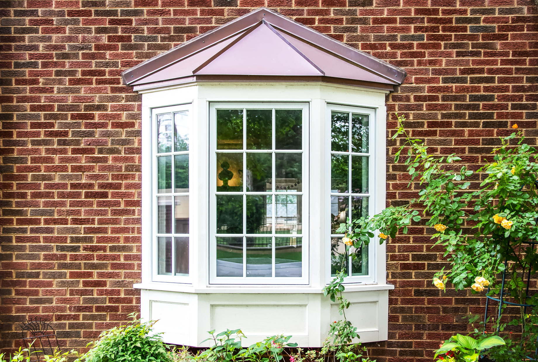 Old Fashioned Window Area Of Red Brick House