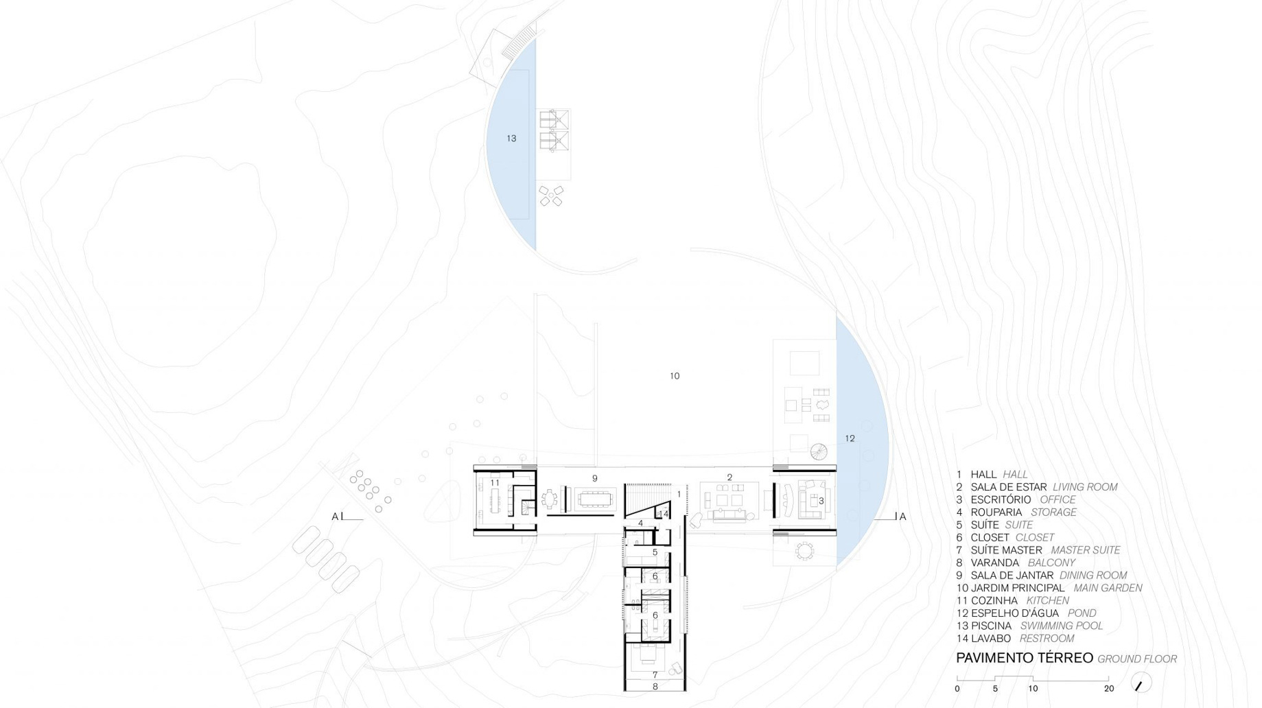 Asa Wing House - Rio de Janeiro, Brazil - Floor Plan