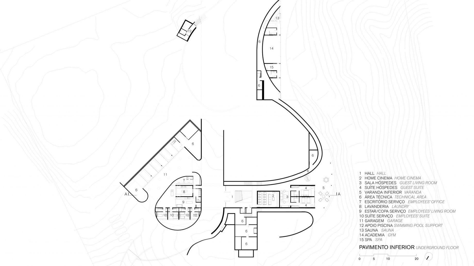 Asa Wing House – Rio de Janeiro, Brazil – Floor Plan