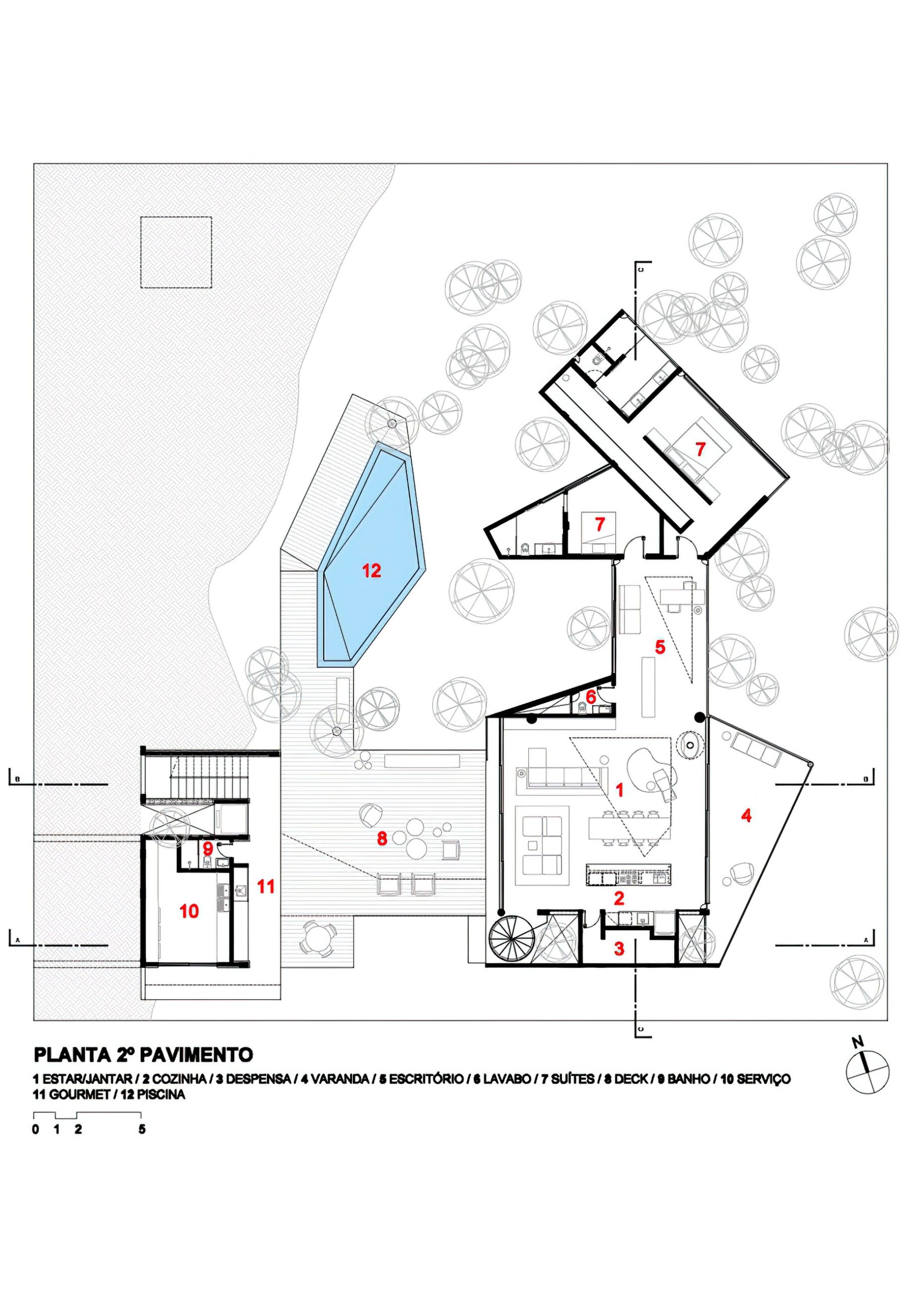 Acucena Treetop House - Nova Lima, Minas Gerais, Brazil - Floor Plans