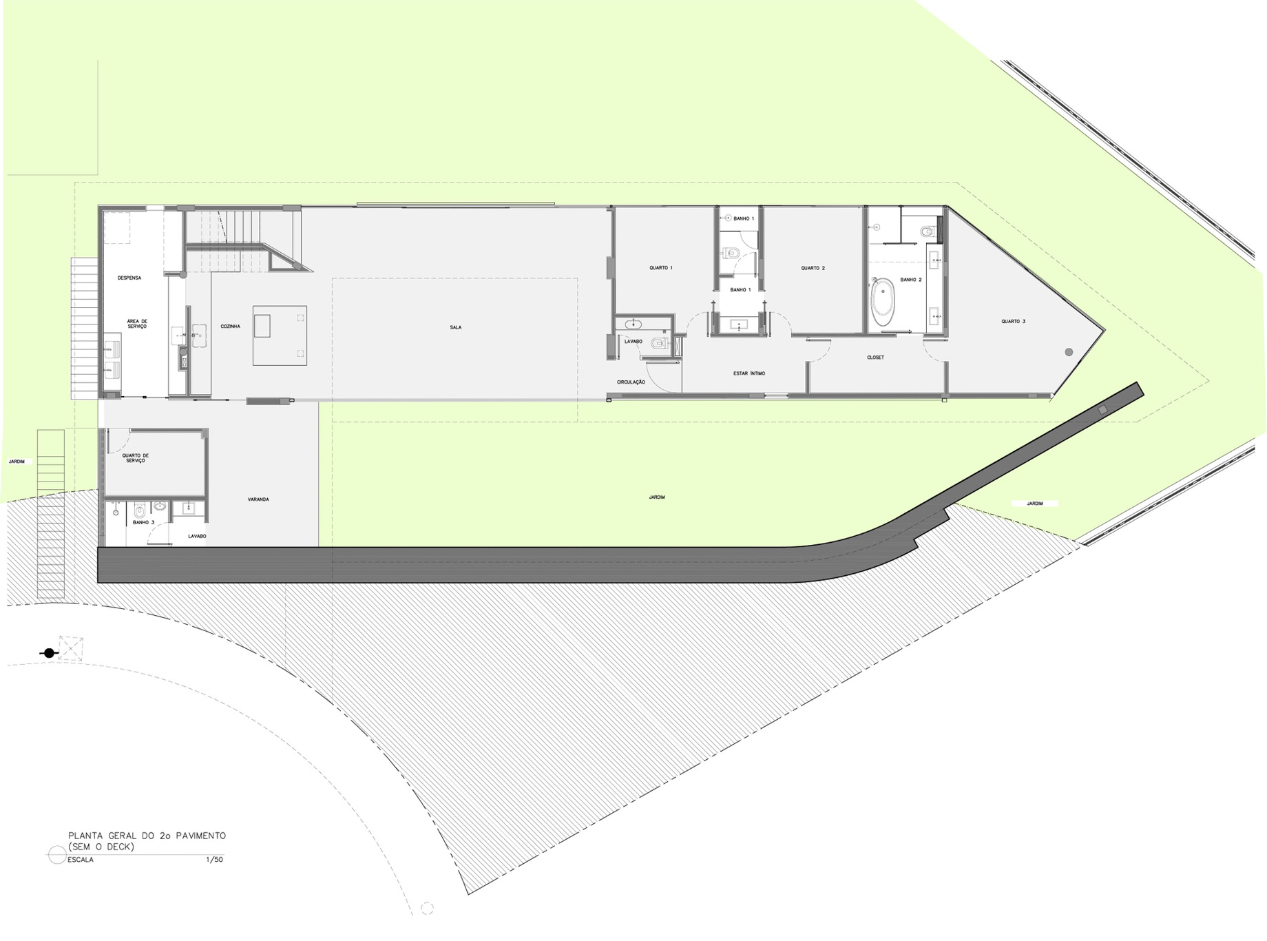 Inclined Concrete Slab House - Nova Lima, Brazil - Floor Plans