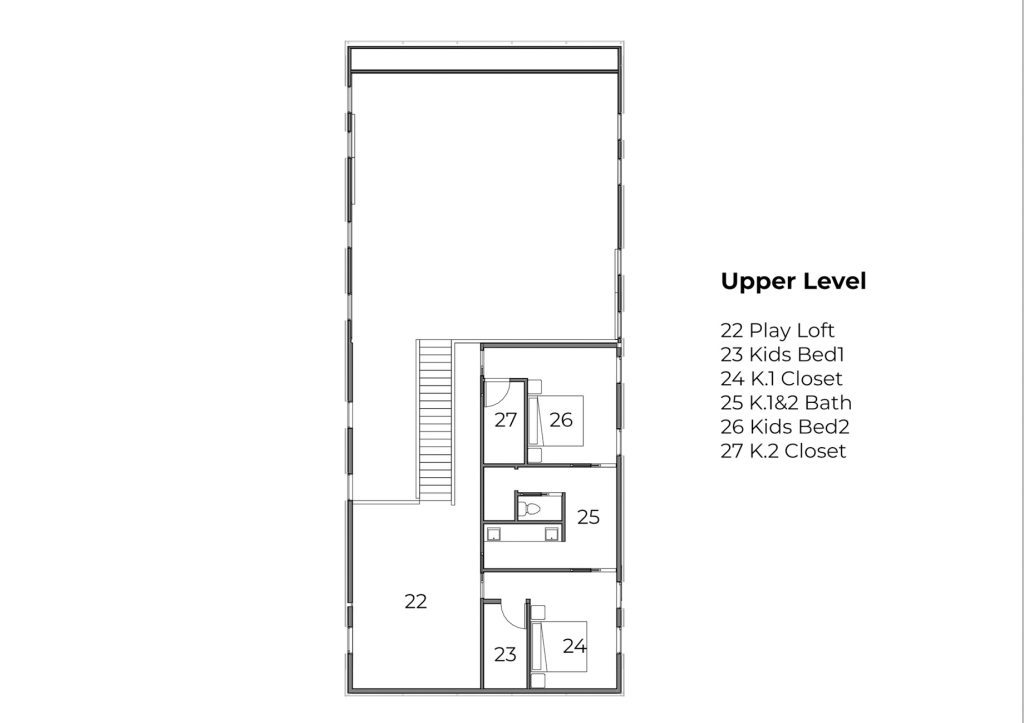 Case Study Modernism Residence - Springfield, MO, USA - Upper Level Floor Plan
