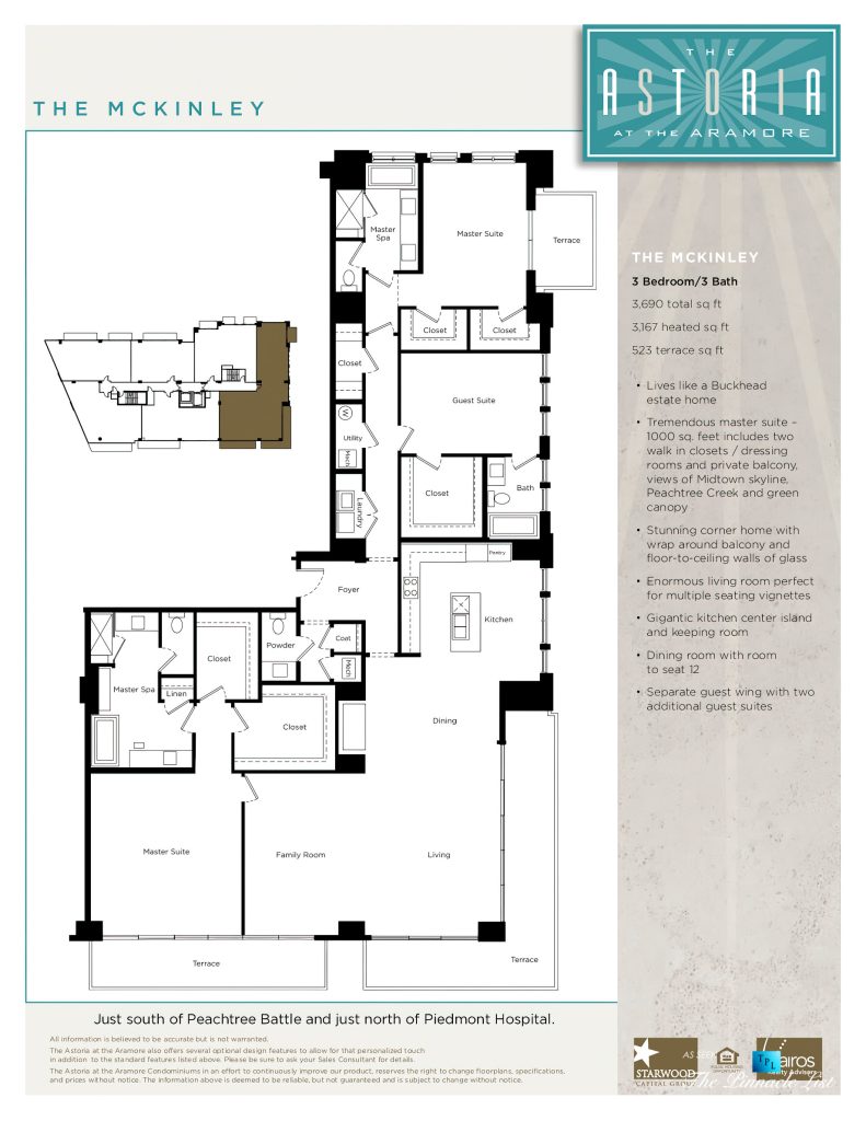 Floorplan - The McKinley - 2233 Peachtree St NE, Unit #801, Atlanta, GA, USA - The Astoria at The Aramore - Luxury Real Estate