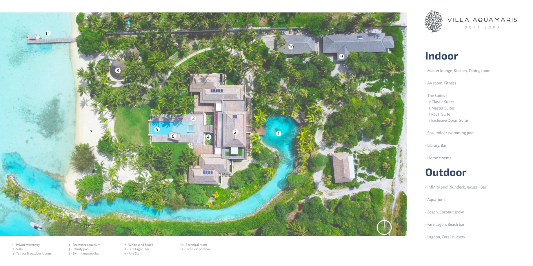 Site Plan – Villa Aquamaris – Motu Roa, Bora Bora, French Polynesia