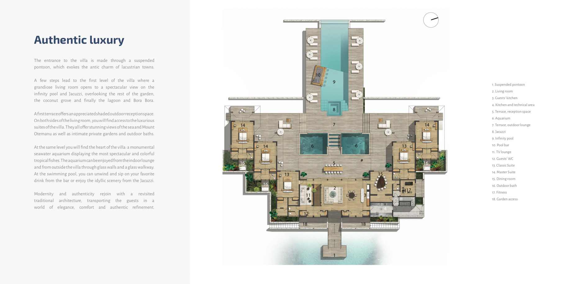 Floor Plan - Villa Aquamaris - Motu Roa, Bora Bora, French Polynesia