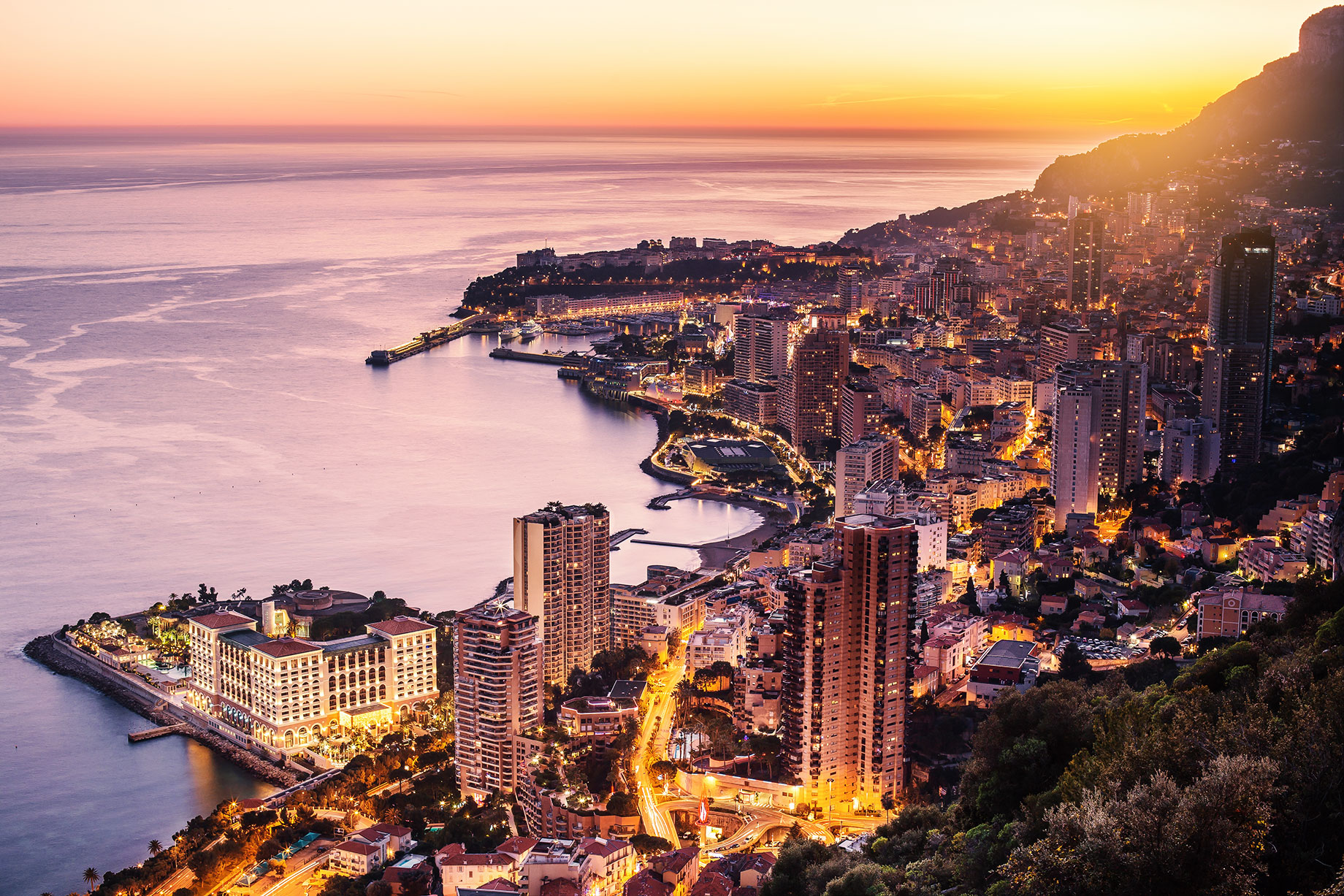 Evening View of Monaco