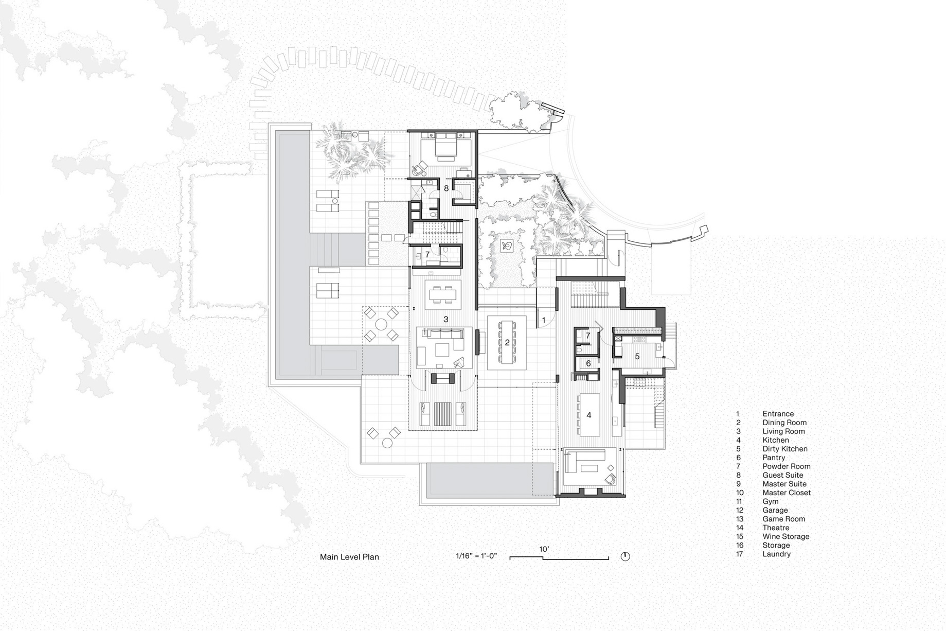 Main Level Floor Plan – Collywood House – 1301 Collingwood Pl, Los Angeles, CA, USA – West Hollywood Modern Contemporary Home