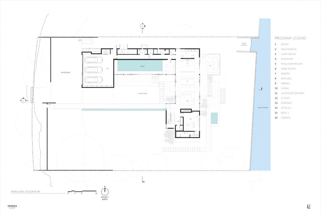 Floor Plan - Rockaway Beach House Residence - Bainbridge Island, WA, USA