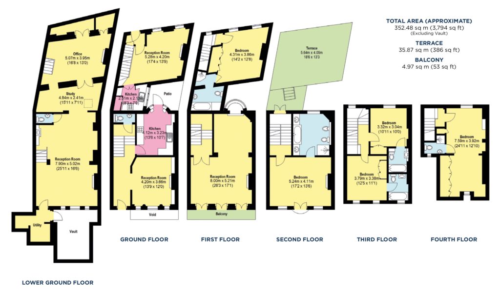 Floor Plans - The Beatles Manager Brian Epstein Mayfair Townhouse - 27 Charles St, London, UK