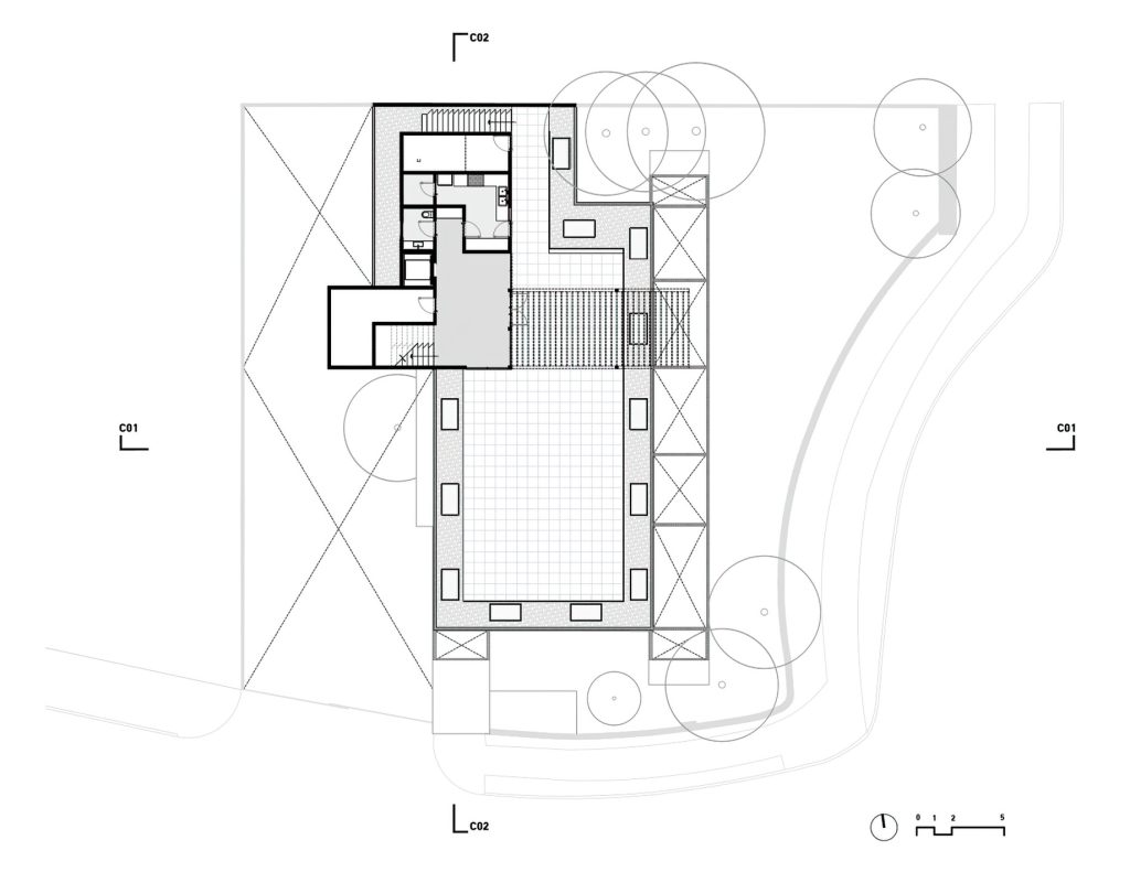 Floor Plan - Casa VITR Modern Residential Studio House - Mexico City, Mexico