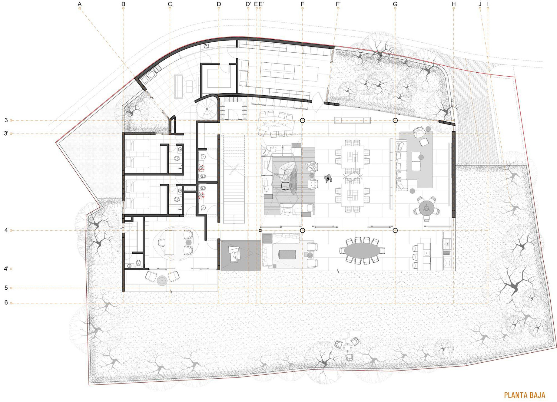 Floor Plan – Casa Escondida Modern Contemporary Hidden House – Mexico City, Mexico