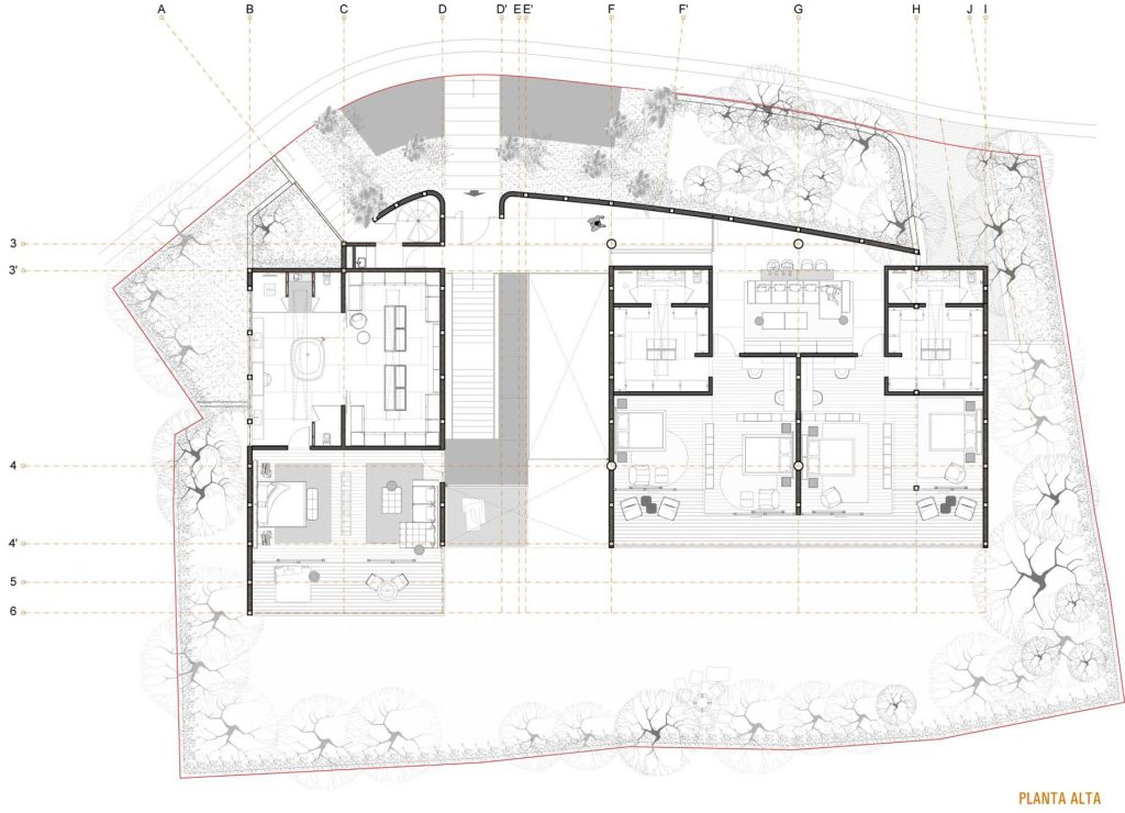 Floor Plan - Casa Escondida Modern Contemporary Hidden House - Mexico City, Mexico