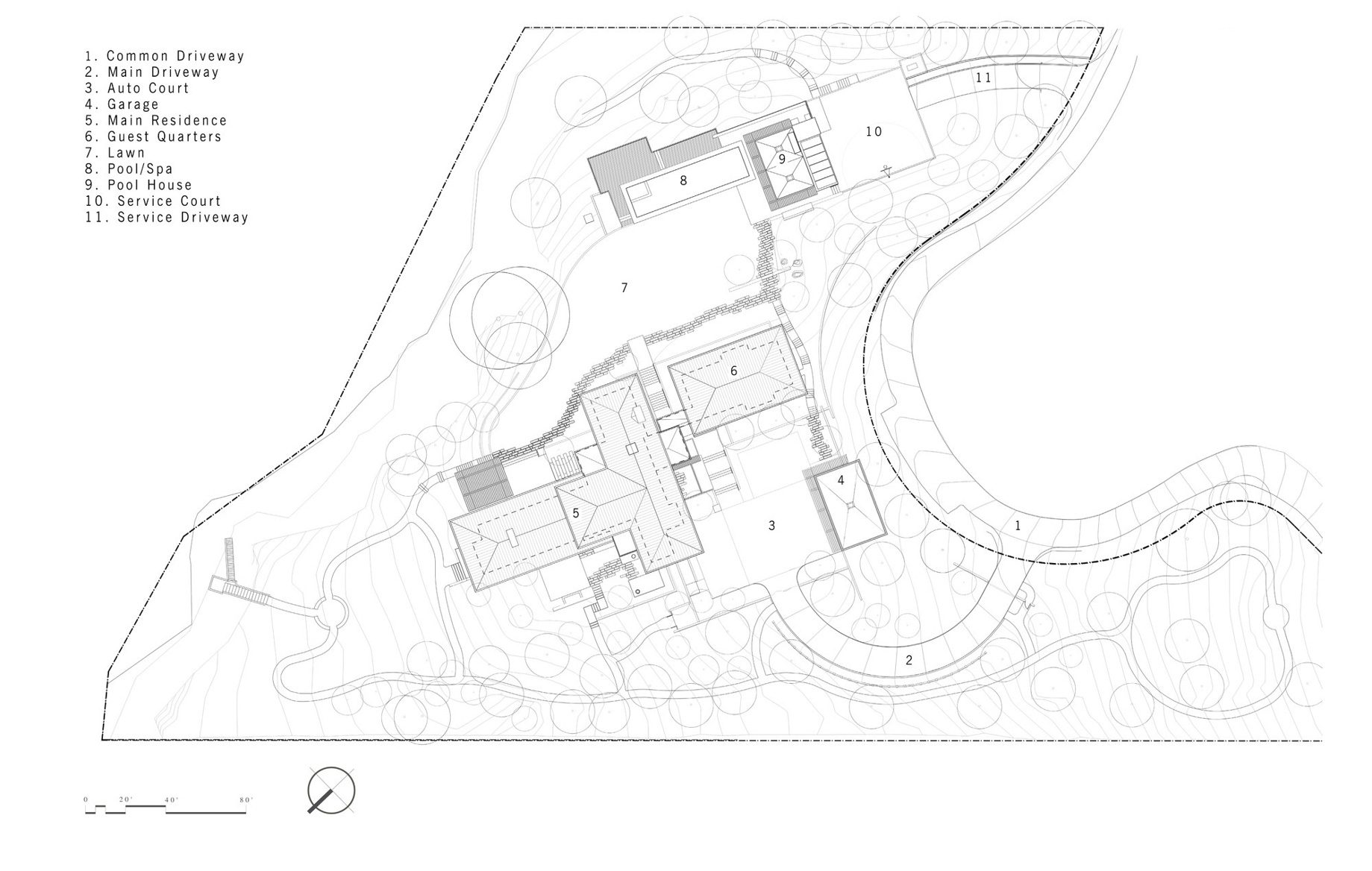 Site Plan - Tiburon Bay View Residence - Paradise Dr, Belvedere Tiburon, CA, USA