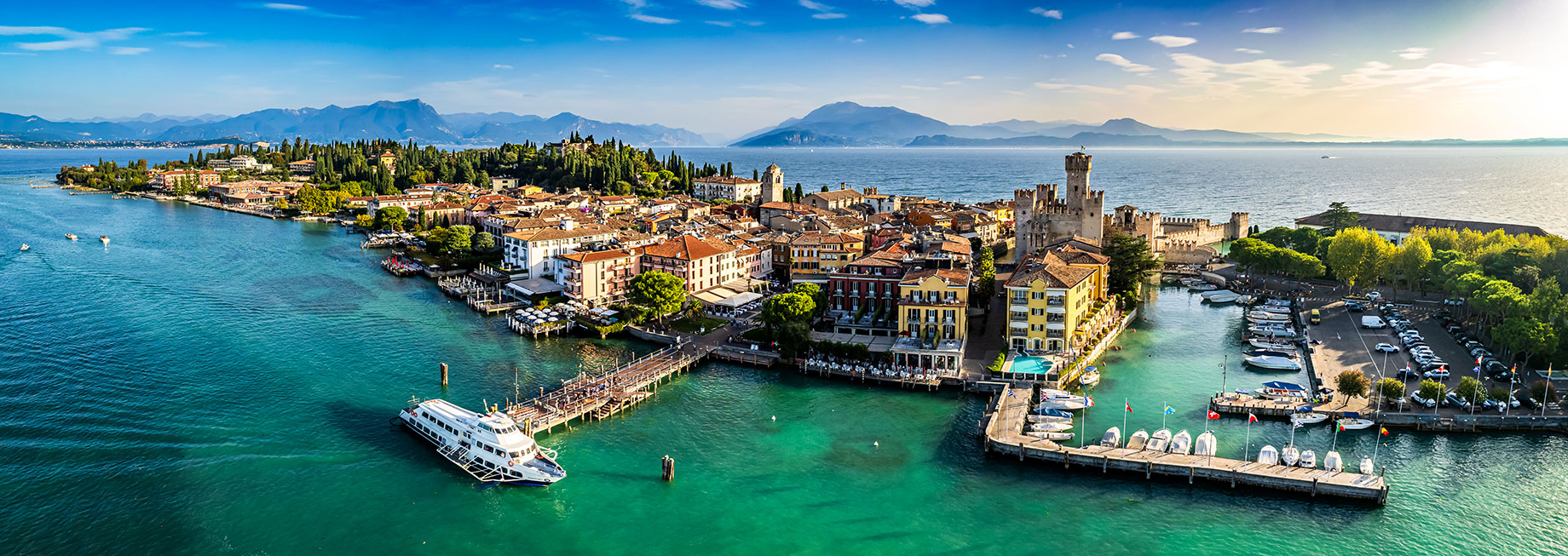 Old Town and Port of Sirmione, Lombardy, Italy