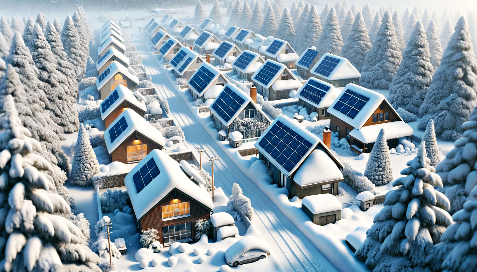 Snow Removed from Solar Panel Roofs on Homes