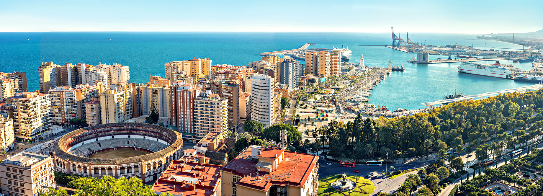 Cityscape of Malaga, Andalusia, Spain