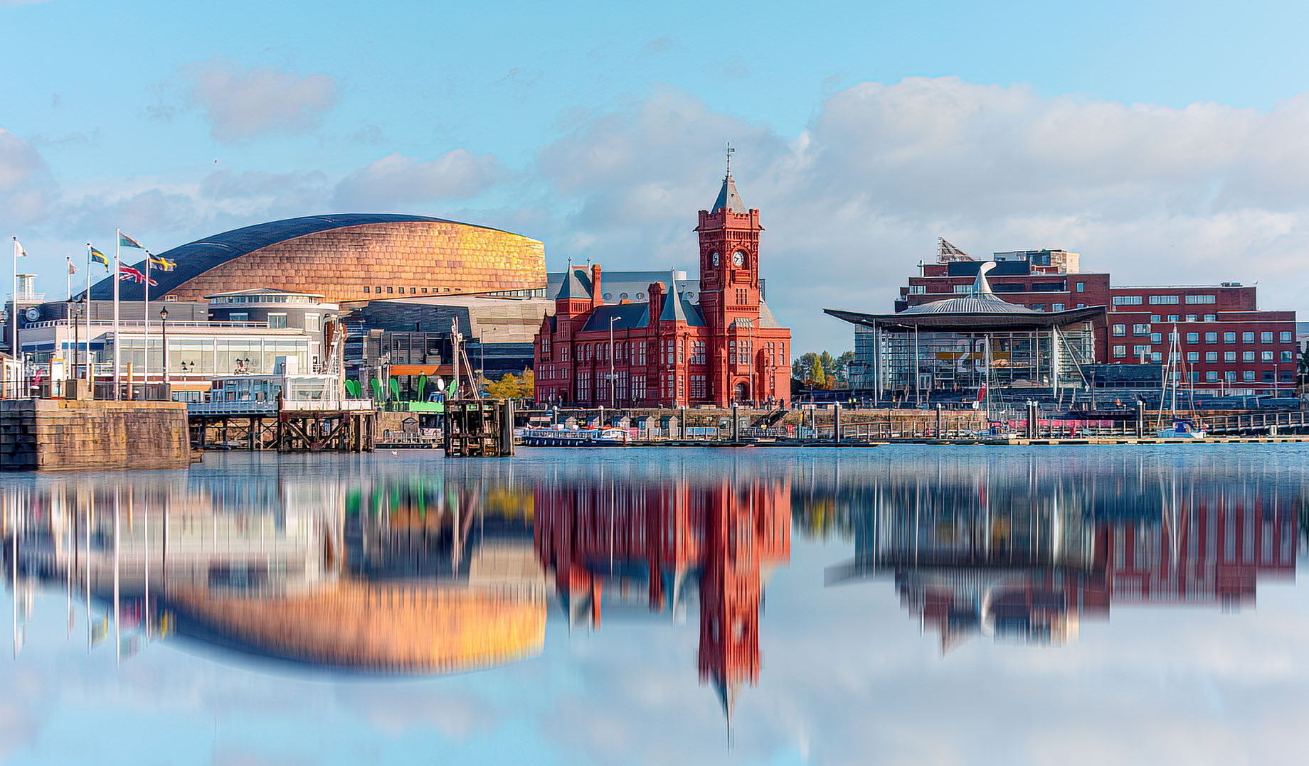 Panoramic View of Cardiff Bay - Cardiff, Wales