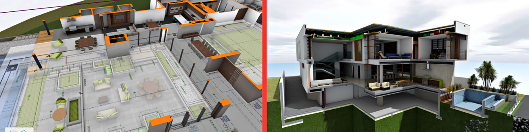 3D Blueprint Render of Home Construction