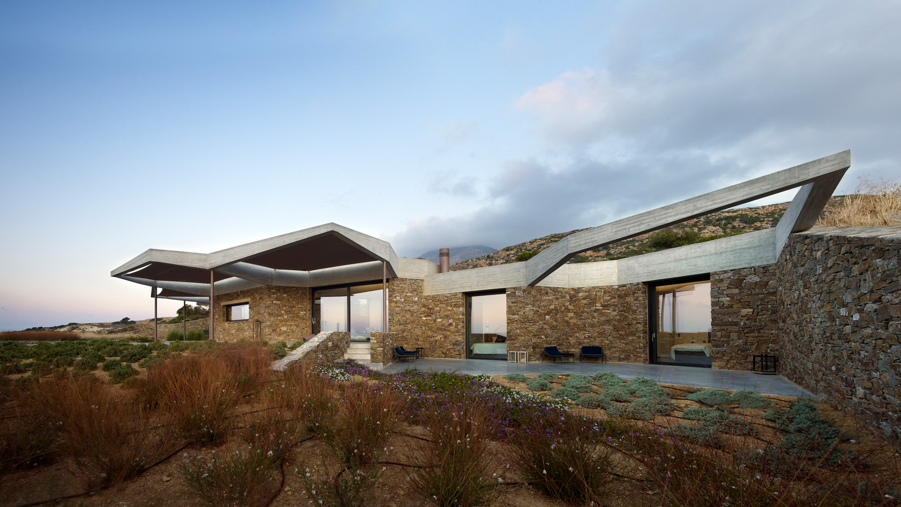 Hourglass Corral House Tessellated Sunken Villa – Milos, Greece – 36