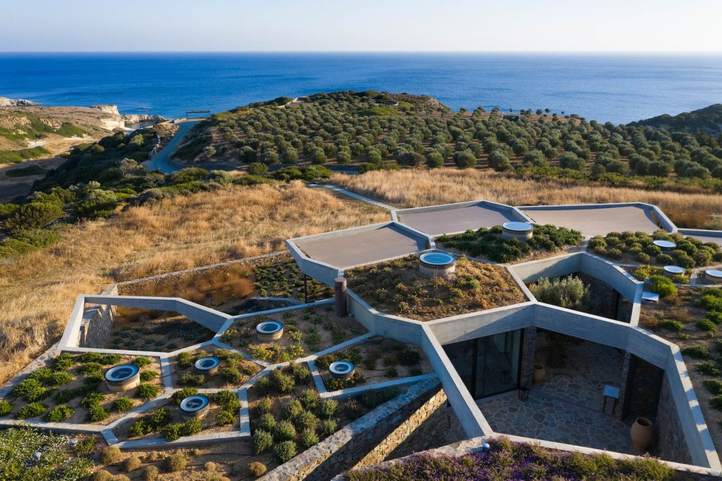 Hourglass Corral House Tessellated Sunken Villa - Milos, Greece - 9