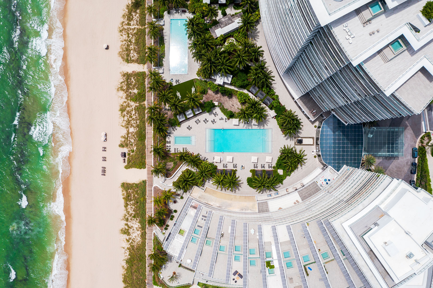Aerial View of a Luxury Hotel in Miami, Florida, USA