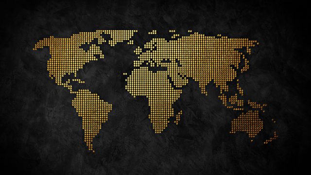 Halftone Texture Golden World Map
