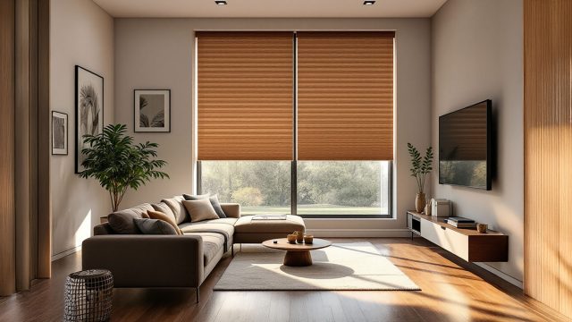 Living Room with Smart Shades