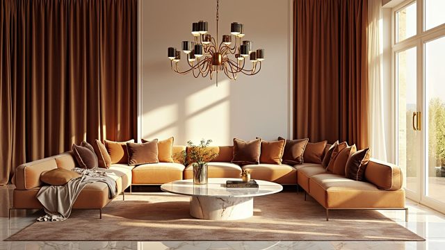 Luxurious Sunlit Living Room