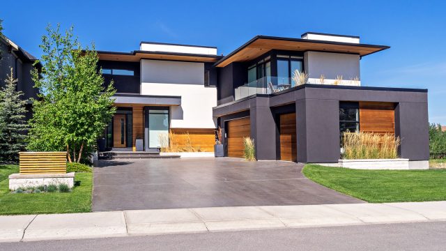 Luxury House on a Sunny Day in Calgary, Alberta, Canada