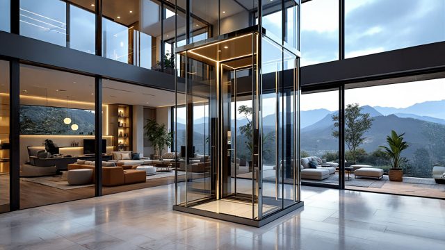 Modern Lift Inside a Luxury Home