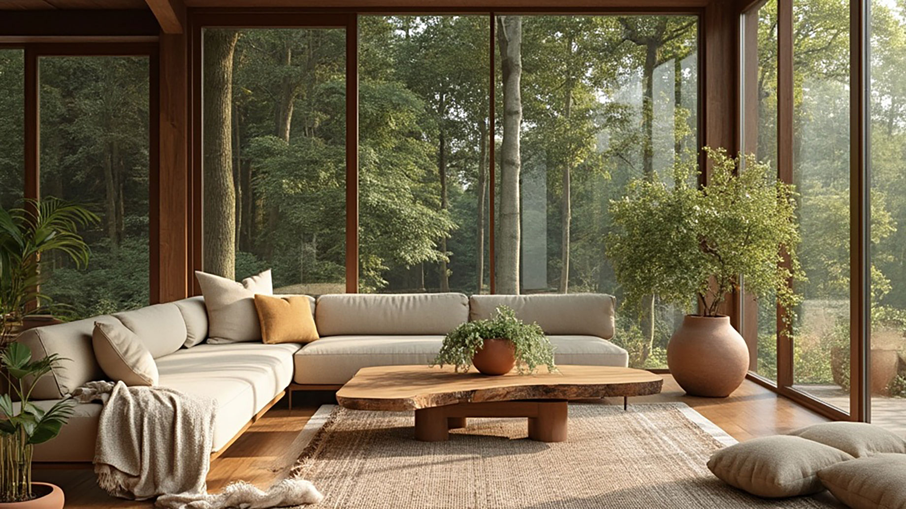 Serene Forest-View Living Space