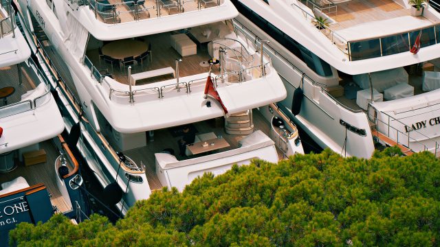 Superyachts Docked on Vacation