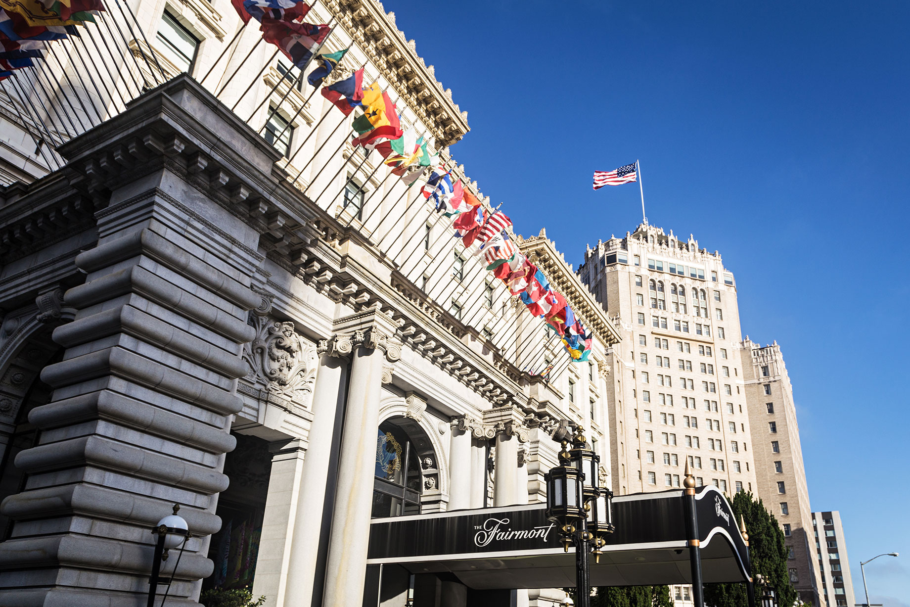 The Fairmont Hotel on Nob Hill in San Francisco, California, USA