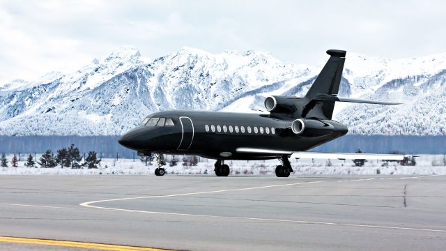 Black Luxury Private Business Jet