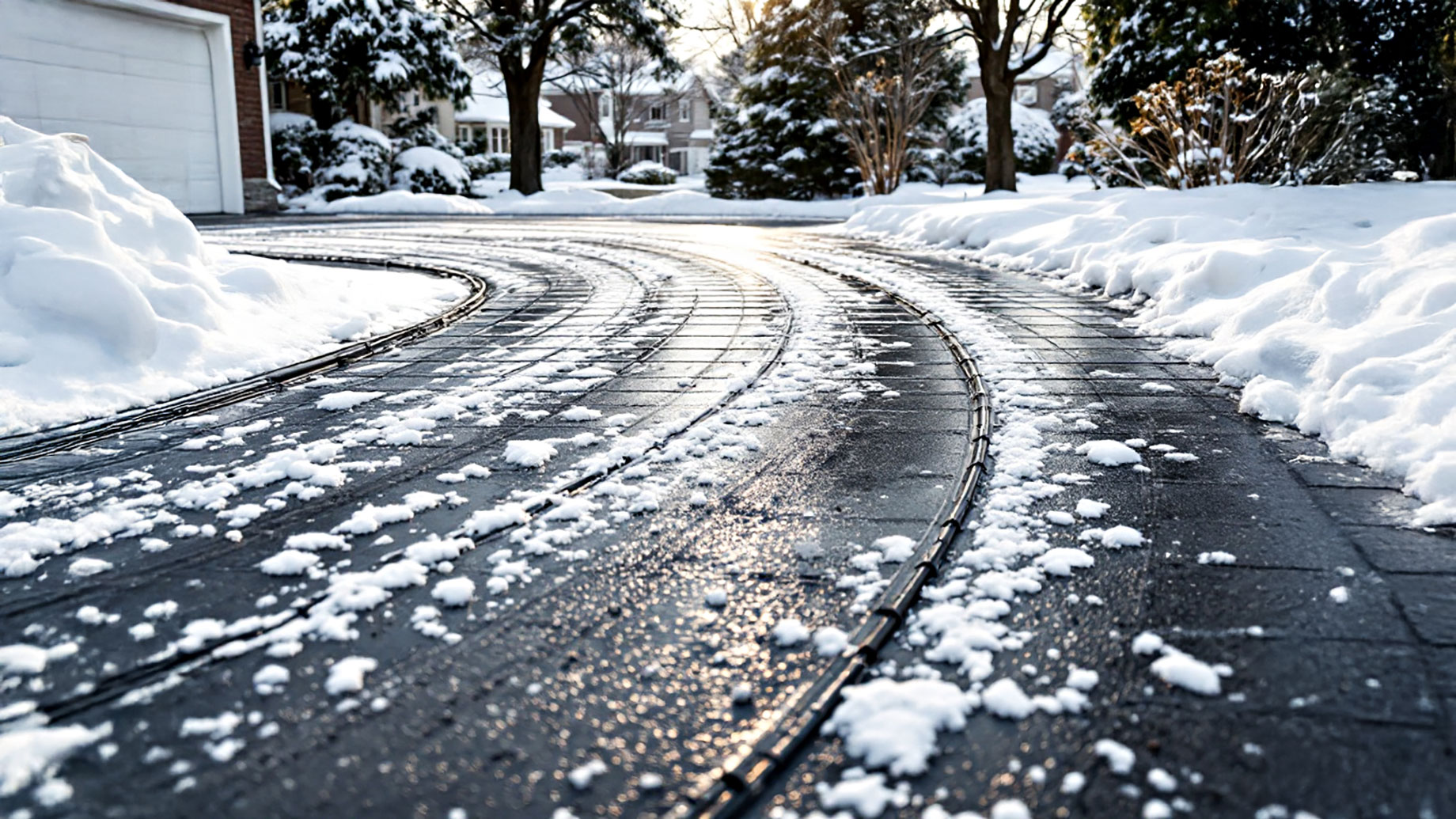 Heated Driveway Melts Snow and Ice Away
