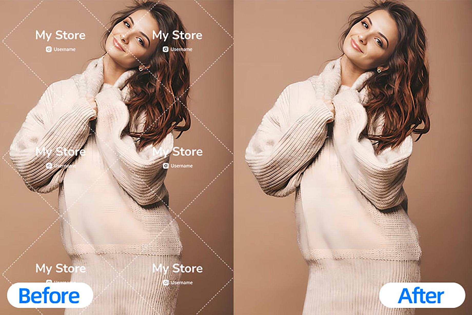 AI Watermark Removal - Before and After